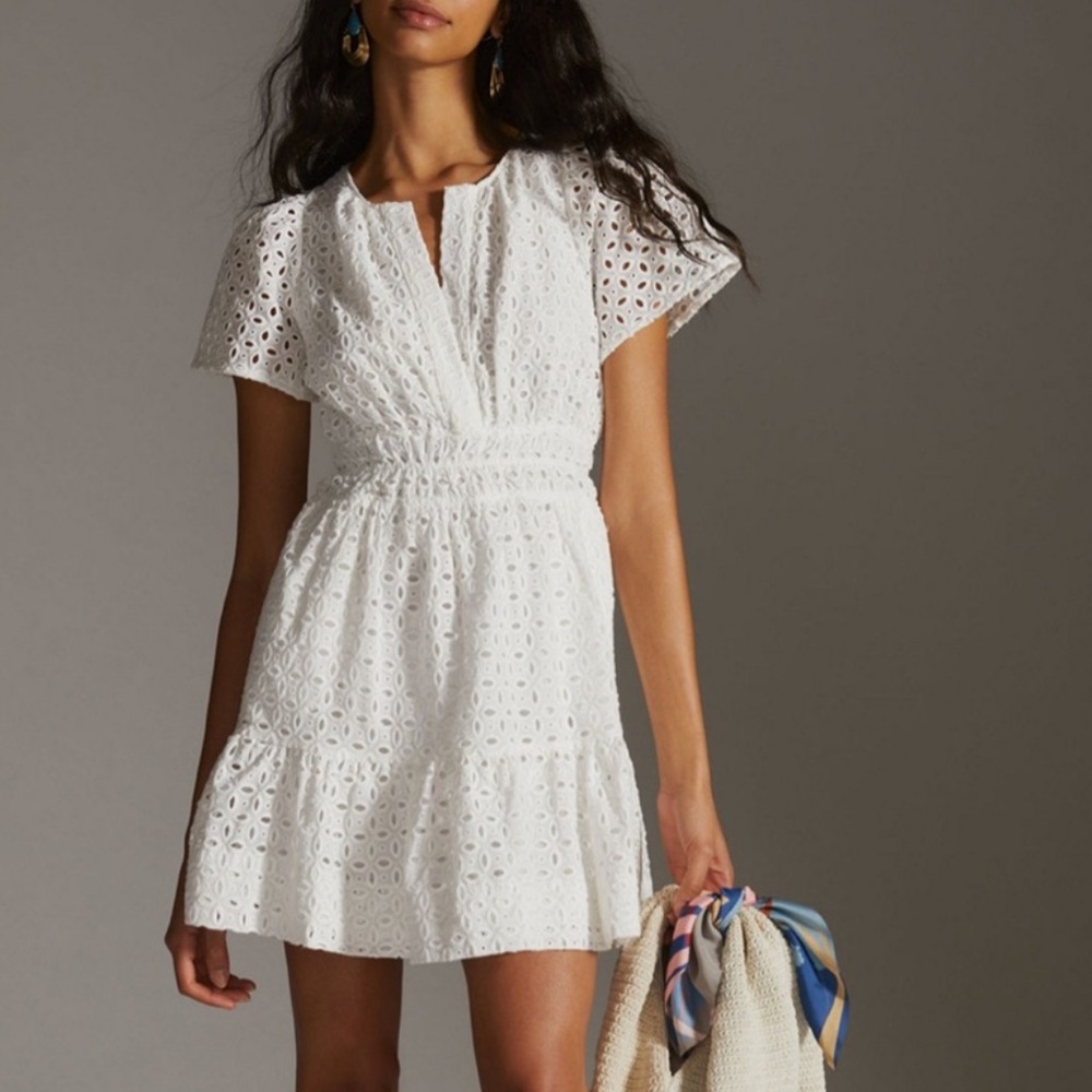 Anthropologie white somerset dress!🤍